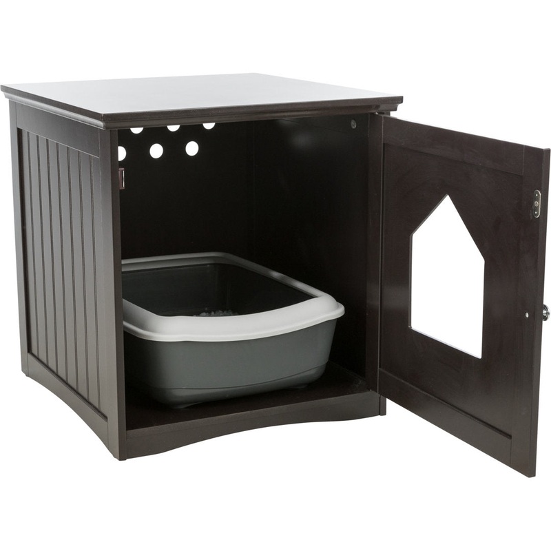 TRIXIE Small Cat Litter Box Enclosure Hide Litter Indoor Cat Home Cat Furniture Accent Table TRIXIE Color: Brown