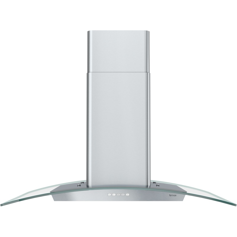 Zephyr BMLE36CG Brisas Curved Glass Island, 36″ G, Act, Led
