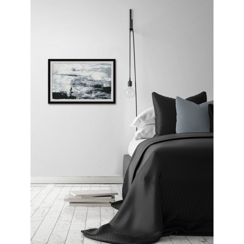Black and White Smudges III’ by Parvez Taj – Picture Frame Painting Print on Paper Williston Forge Size: 24″ H x 36″ W x 1.5″ D