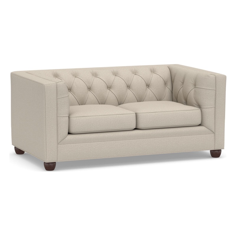 Chesterfield Square Arm Loveseat Sofa