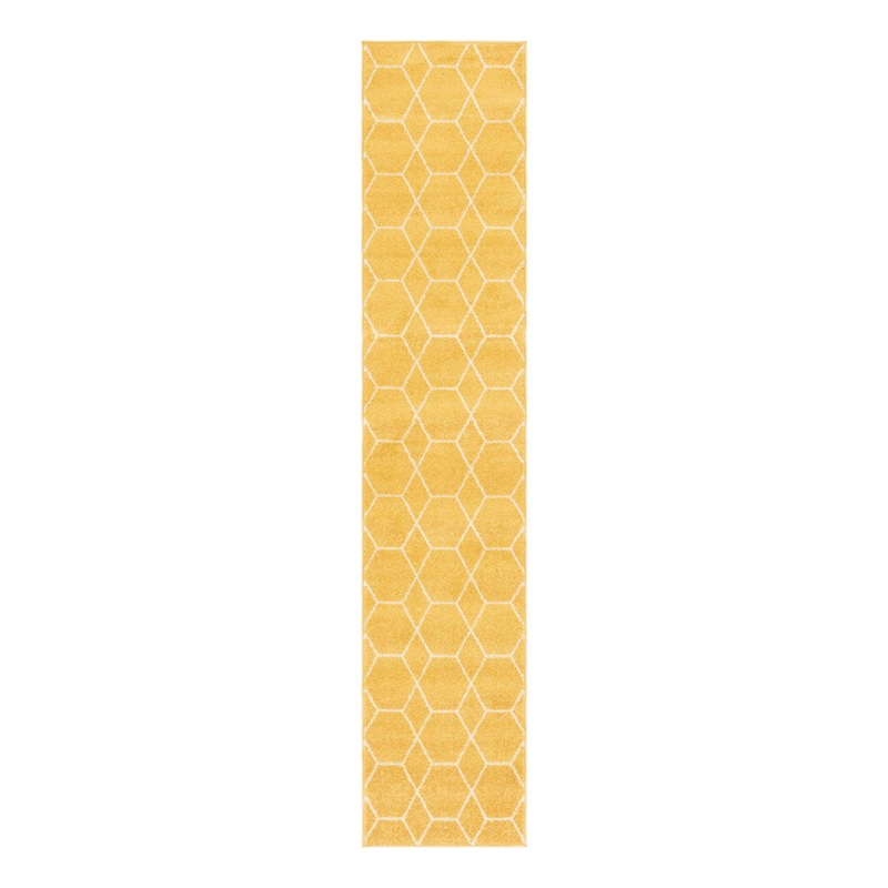 Debrodie Geometric Yellow Area Rug George Oliver Rug Size: Runner 2′ x 6’1″