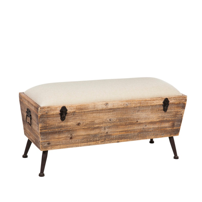Annie Solid Wood Flip Top Storage Bench Sand & Stable