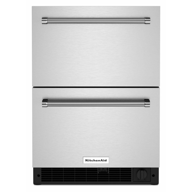 Kitchenaid KUDF204KSB 24″ Stainless Steel Undercounter Double-Drawer Refrigerator/Freezer