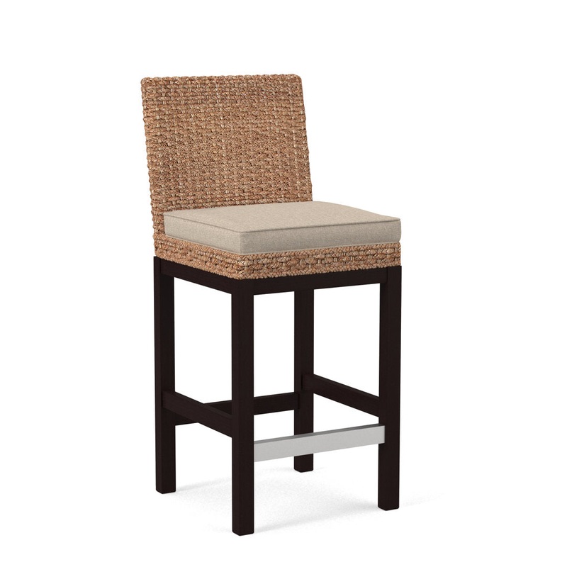 Seagrass Top Counter Stool Braxton Culler Leg Color: Java Finish Body Fabric: Blue Starfish; 0519-61