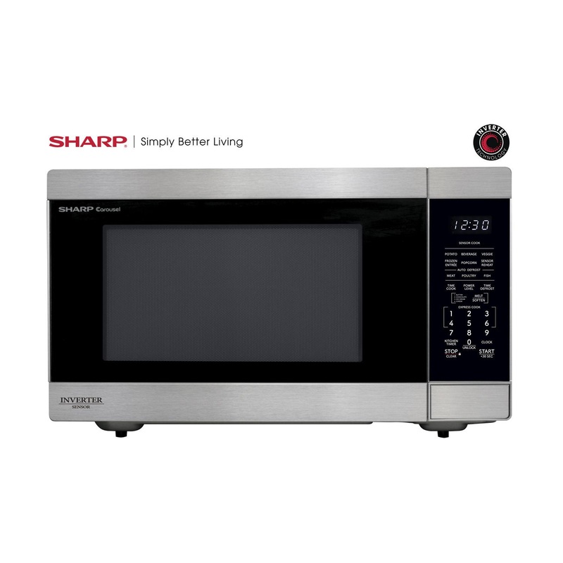 SMC2266KS Sharp 2.2 cu. ft. 1200W Stainless Steel Countertop Microwave Oven with Inverter Technology