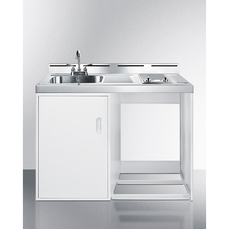 Summit C48ELGLASSNR 48″ Wide All-In-One Kitchenette (Refrigerator Not Included)