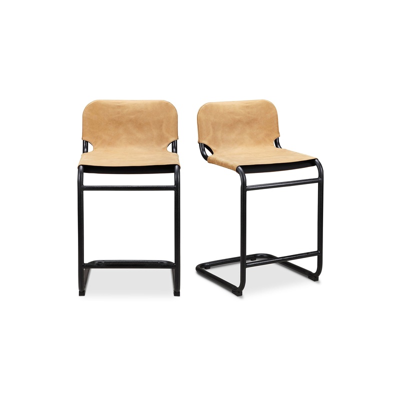 Vintage-Inspired Leather Bar Stools – Pair