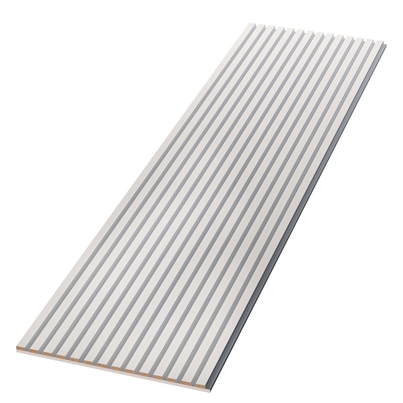 94″ L x 24″ W Acoustic Wood Wall Paneling, Decorative Soundproof Panels for Walls and Ceilings, 3D Slat Wood Wall Panels e-Joy Color: All White