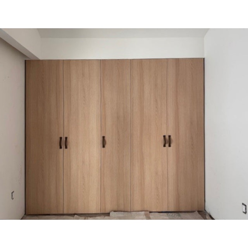 eggersmann USA Decor Lindberg Oak Modern Closet System with Eco Leather Skai Sotega Handles