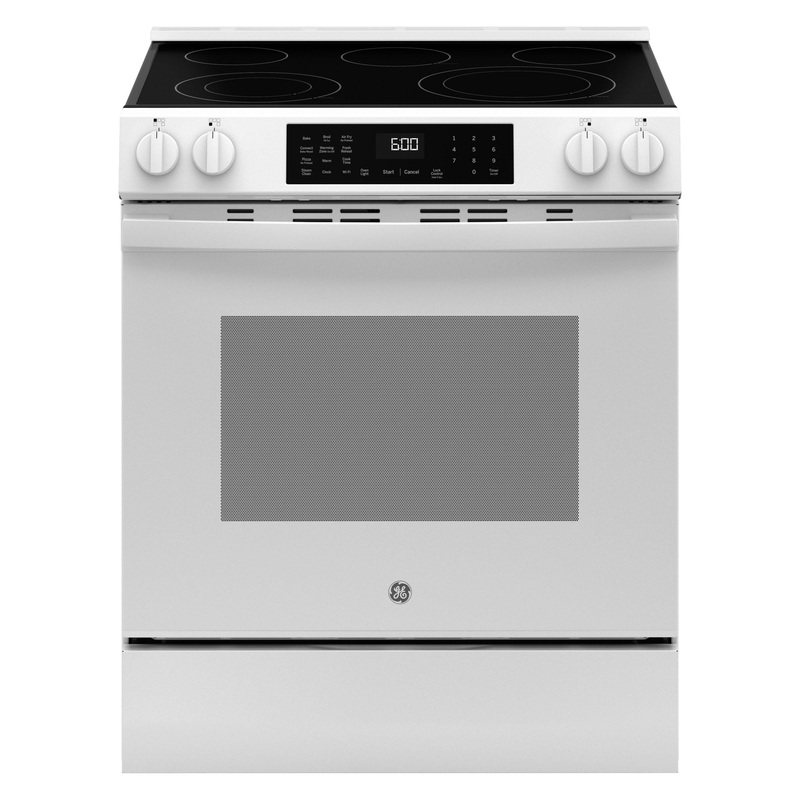 Ge Appliances GRS600AVWW Ge 30″ Slide-In Electric Convection Range With No Preheat Air Fry And Easywash Oven Tray