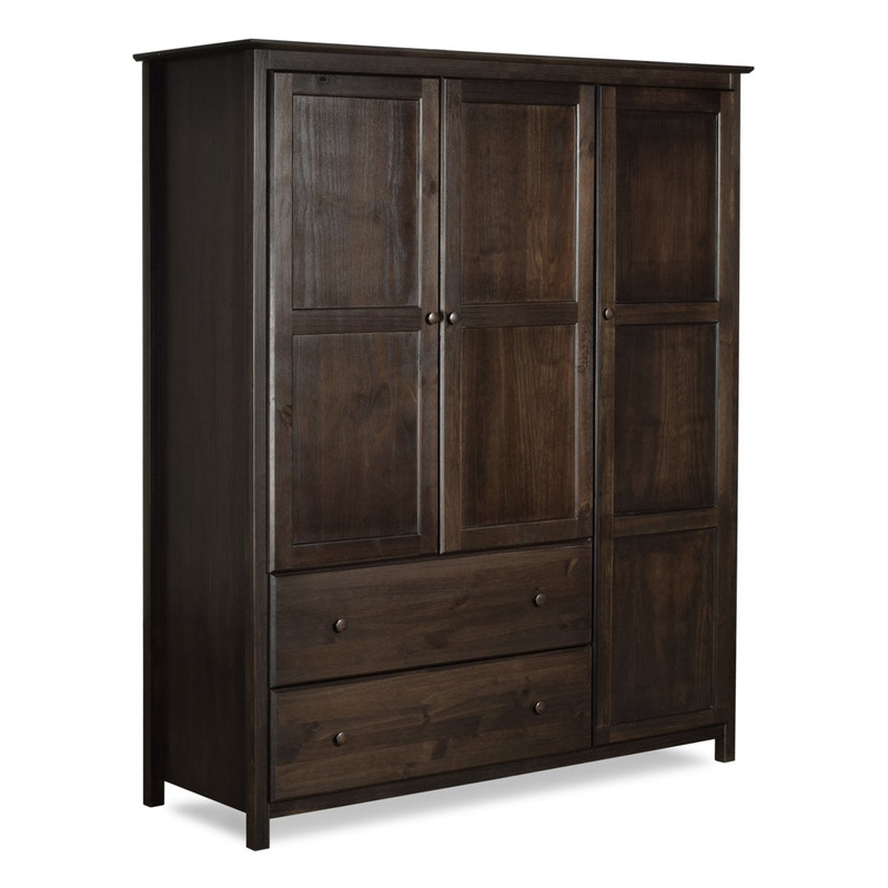 Shaker Wardrobe Armoire Grain Wood Furniture Color: Espresso
