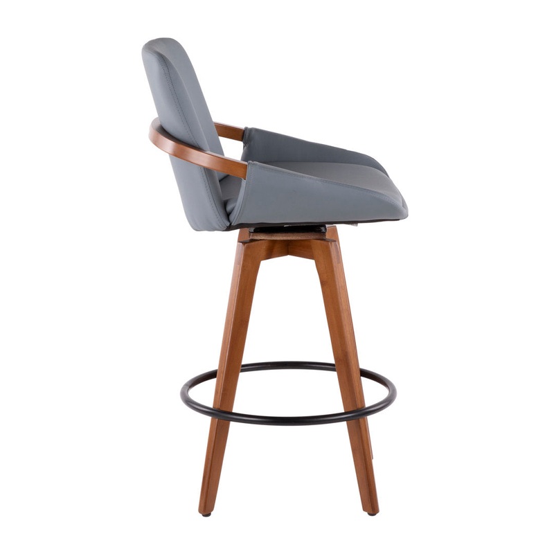 Whitacre Swivel Stool Wade Logan Seat Height: Counter Stool (26″ Seat Height), Upholstery: Gray Faux Leather