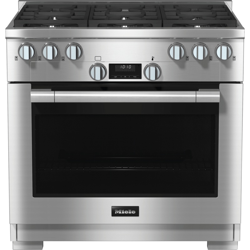 Miele HR11343LPAG Hr 1134-3 Lp Ag Clean Touch Steel – 36″ Range All-Gas Model With Directselect Controls