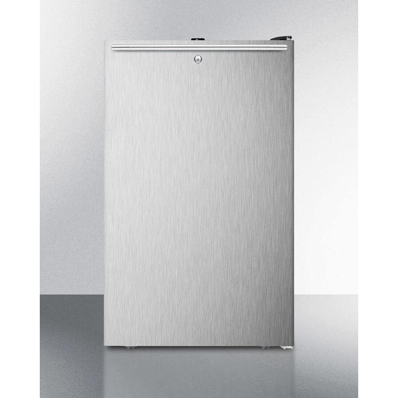 Summit FS408BLBI7SSHHADA Commercially Listed Ada Compliant 20″ Built-In Undercounter All-Freezer, -20 C Capable W/Lock, Stainless Steel Door, Horizontal Handle And Black Cabinet