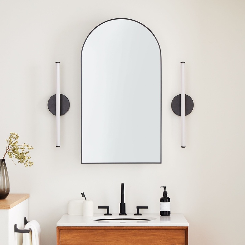 Arched Metal Framed Medicine Cabinet_Black