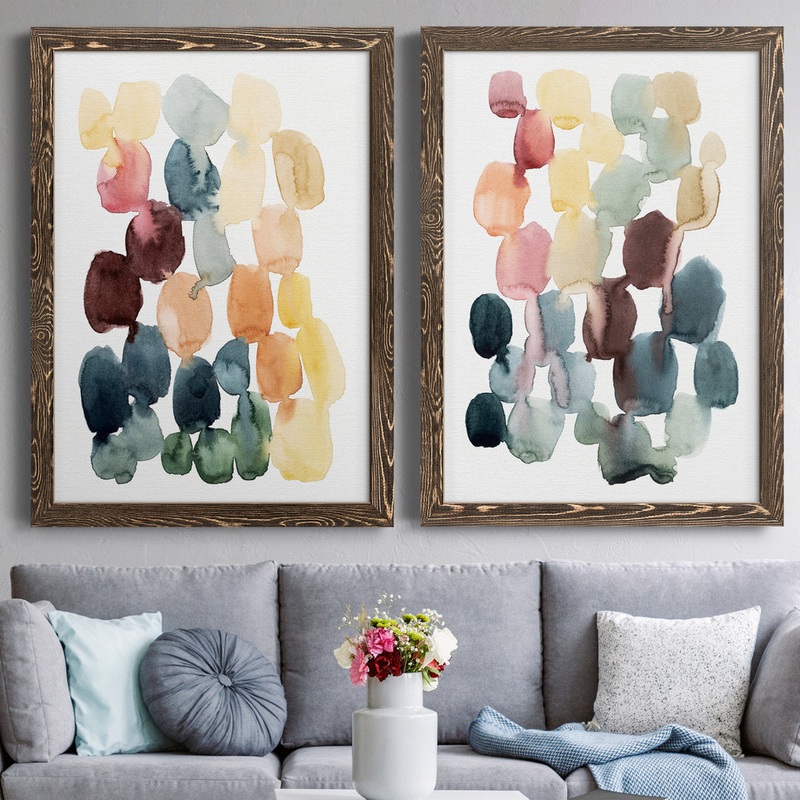 Desert Stones I – 2 Piece Picture Frame Painting Set on Canvas Wade Logan Size: 37.5″ H x 55″ W x 1.5″ D Format: Walnut Framed Canvas