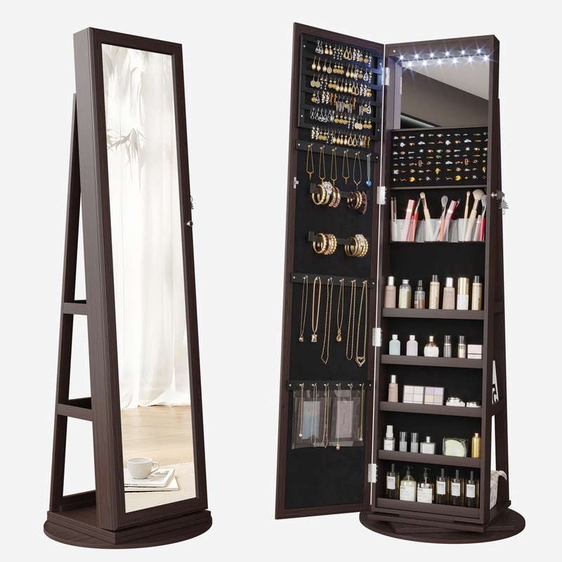 Chrisney 21.6” Wide Jewelry Armoire with Mirror Loon Peak Color: Brown
