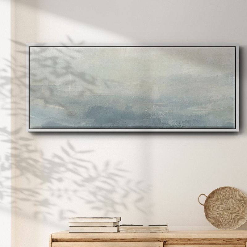 Tone Scape V- Framed Canvas Wrought Studio Frame Color: White Size: 20″ H x 50″ W x 1.5″ D