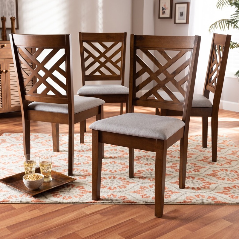 Brotanella Modern and Contemporary Upholstered Wood Dining Chair (Set of 4) Red Barrel Studio