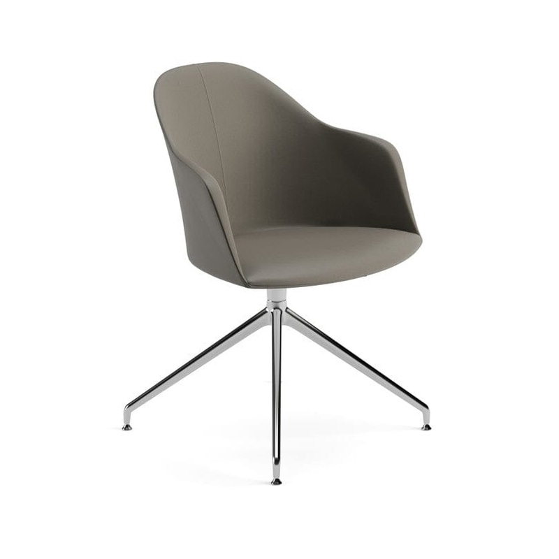 Cila Fully Upholstered Armchair With Swivel Trestle Base