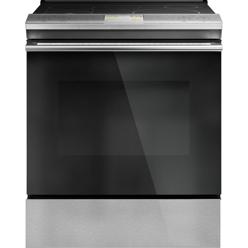 Cafe CHS90XM2NS5 Caf 30″ Smart Slide-In, Front-Control, Induction And Convection Range With In-Oven Camera In Platinum Glass