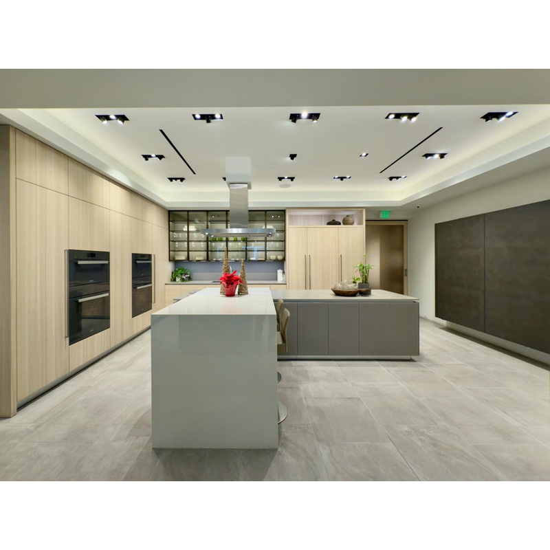 eggersmann Modern Light Ash Showroom Kitchen with Island, Miele Appliances & Dekton Keon Countertops