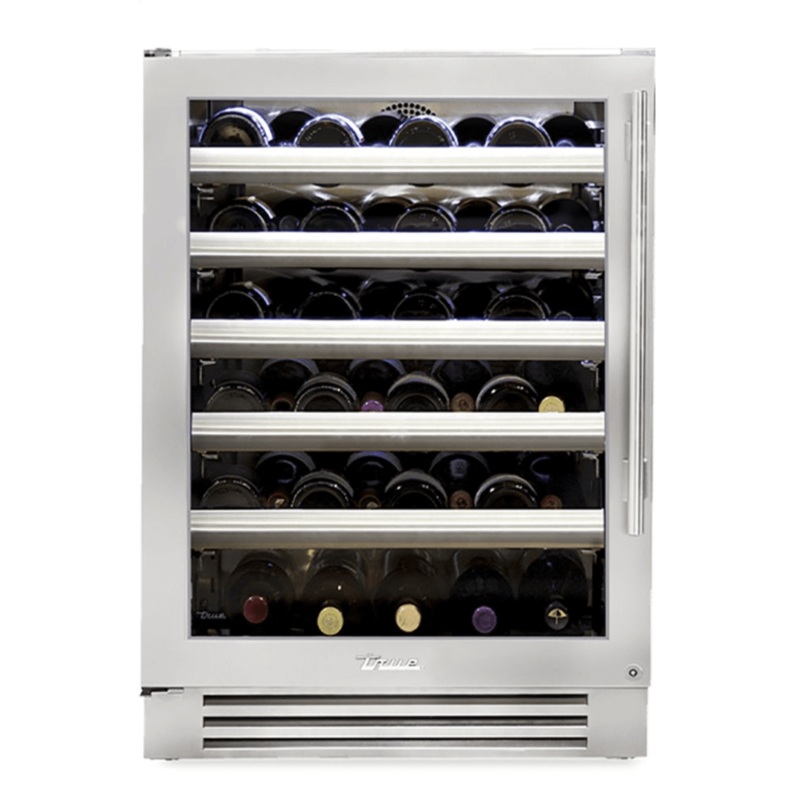 True Residential TWC24LSGC 24 Inch Single Zone Stainless Glass Door Left Hinge Undercounter Wine Cabinet