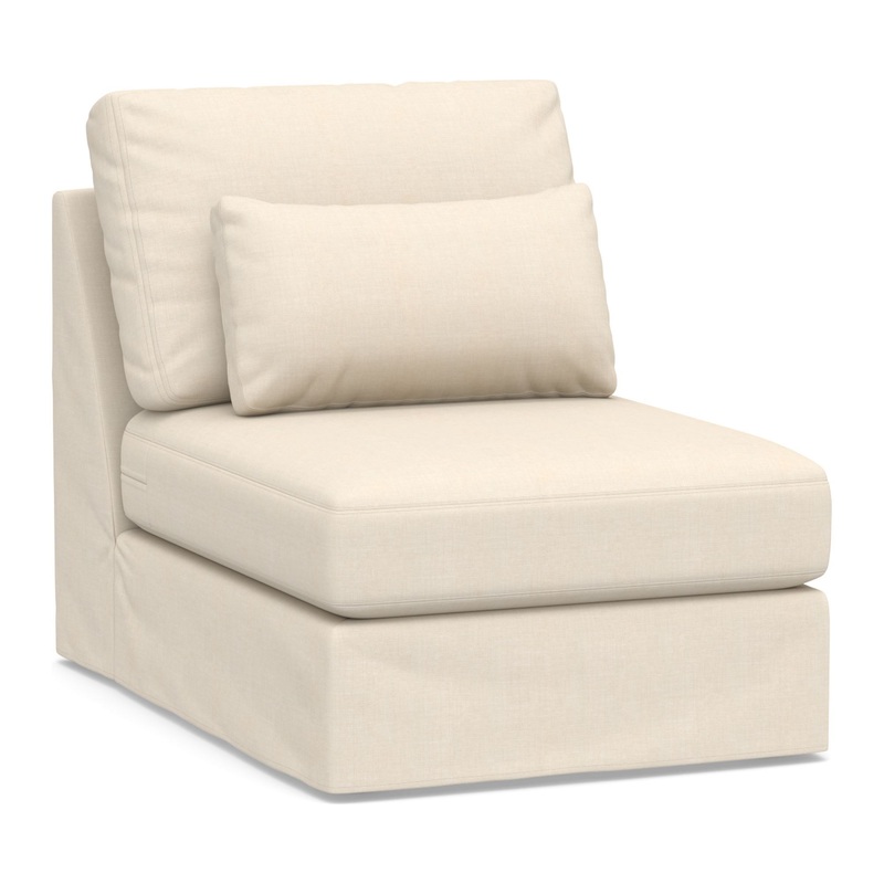 Big Sur Roll Arm Deep Seat Sectional Armless Chair