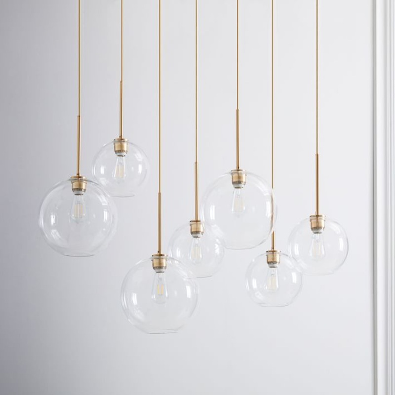 Sculptural Glass 7-Light Chandelier