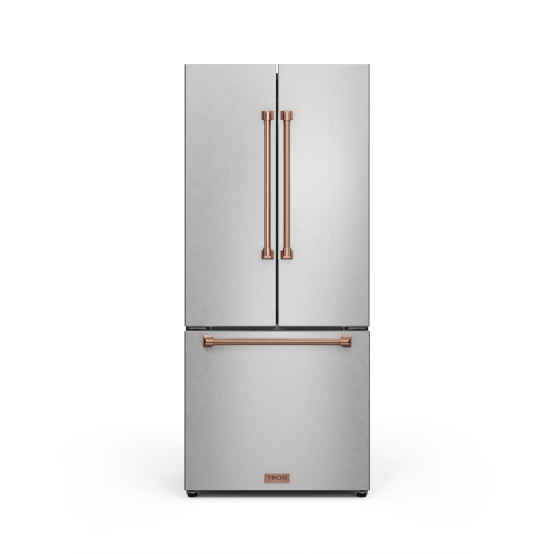 Thor Kitchen RF3017FFD99RSG 30 Inch 17.7 Cu Ft French Door Counter Depth Refrigerator With Ice Maker In Stainless Steel/Rose Gold Gordon Ramsay Series – Rf3017Ffd99-Rsg