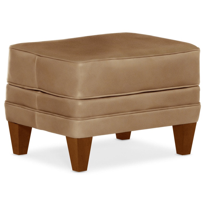 Zion 25″ Wide Genuine Leather Rectangle Standard Ottoman Bradington-Young Leg Color: New Classiques Leather Type: Aline Fumo Genuine Leather