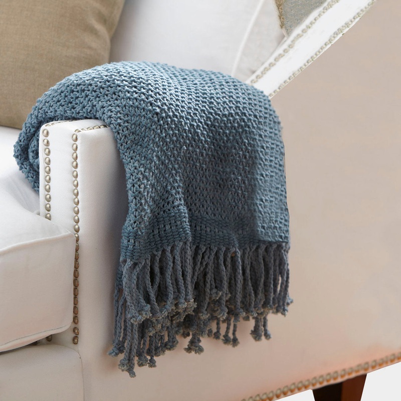 Duien Cotton Throw Birch Lane Color: Slate