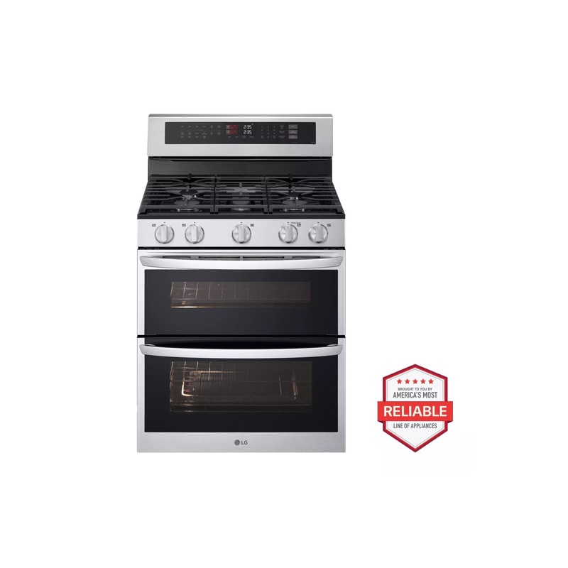 Lg LDGL6924S 6.9 cu. ft. Smart Gas Double Oven Freestanding Range with ProBake Convection, Air Fry & Air Sous Vide