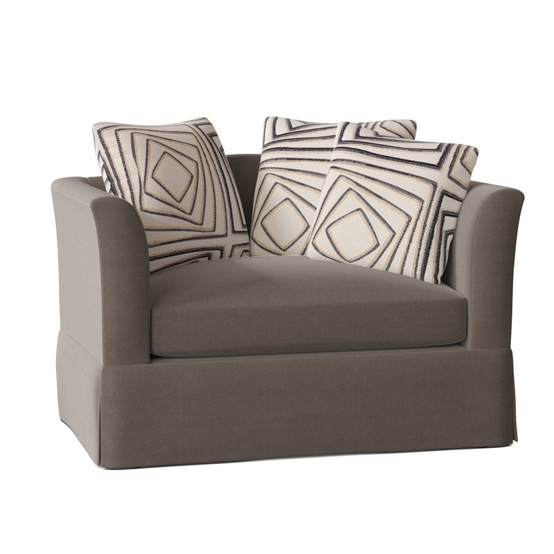 Charlene 50″ Wide Armchair Highland Dunes Body Fabric: Crafty Cobblestone, Throw Pillow Fabric: Bevin Marble
