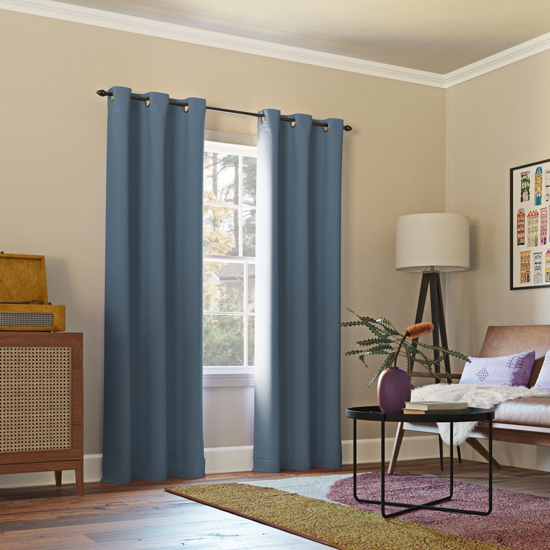 Wayfair Basics Blackout Grommet Curtain Panel Wayfair Basics Curtain Color: Denim Blue Size per Panel: 40″ W x 84″ L