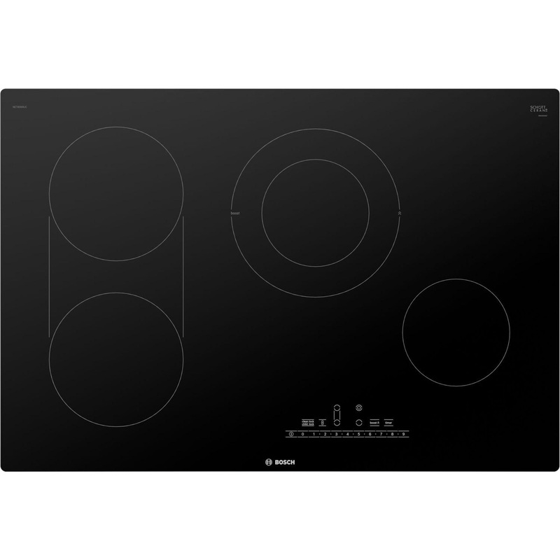 Bosch NET8069UC 800 Series Electric Cooktop 30” Black, Surface Mount Without Frame Net8069Uc