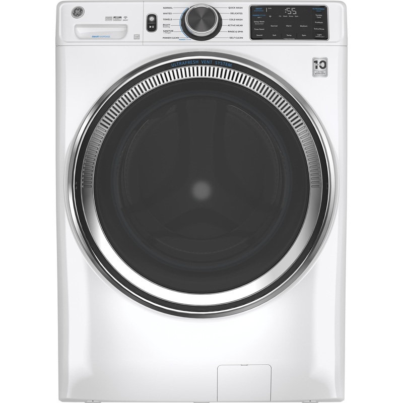 GE 4.8 cu. ft. Capacity Smart Front Load ENERGY STAR Steam Washer with SmartDispense UltraFresh Vent System with OdorBlock and Sanitize + Allergen