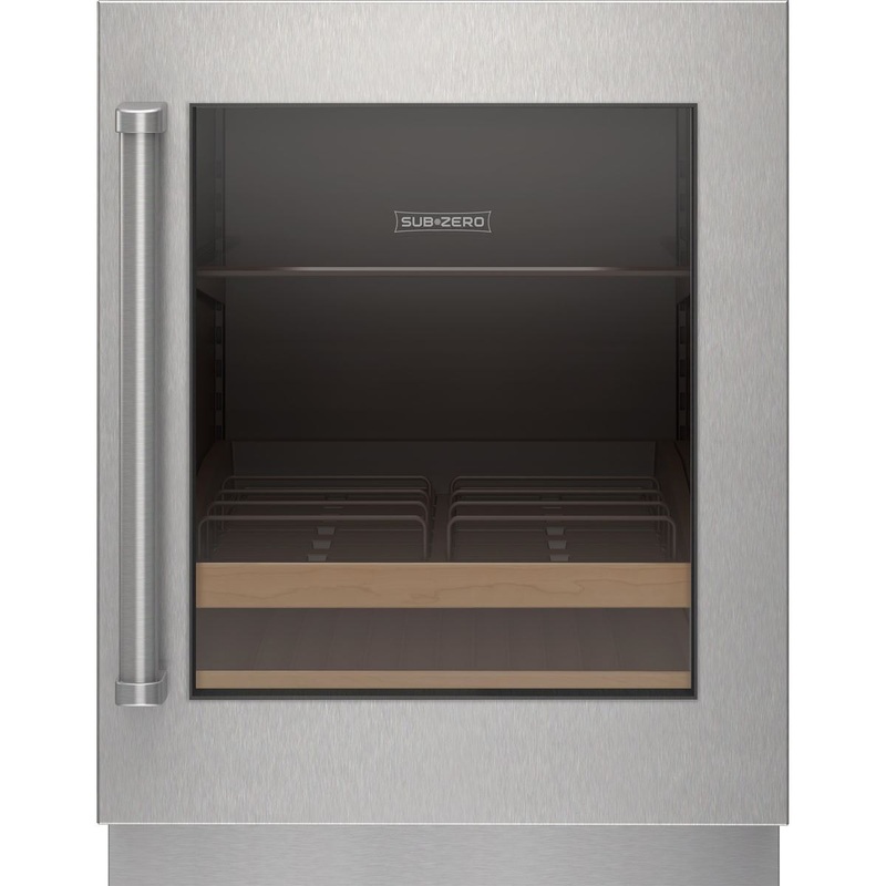 Sub-Zero 9029177 Stainless Steel Glass Door Panel – Pro Handle, Right Hinge