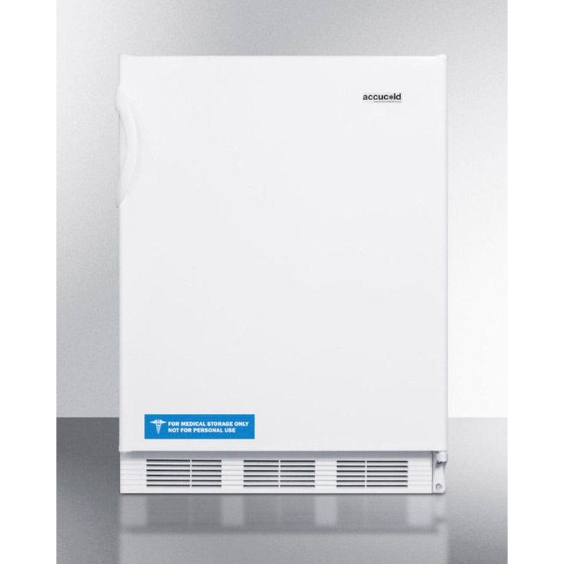 Summit FF7ADA Ada Compliant Commercial All-Refrigerator For Freestanding General Purpose Use, With Flat Door Liner, Auto Defrost Operation And White Exterior
