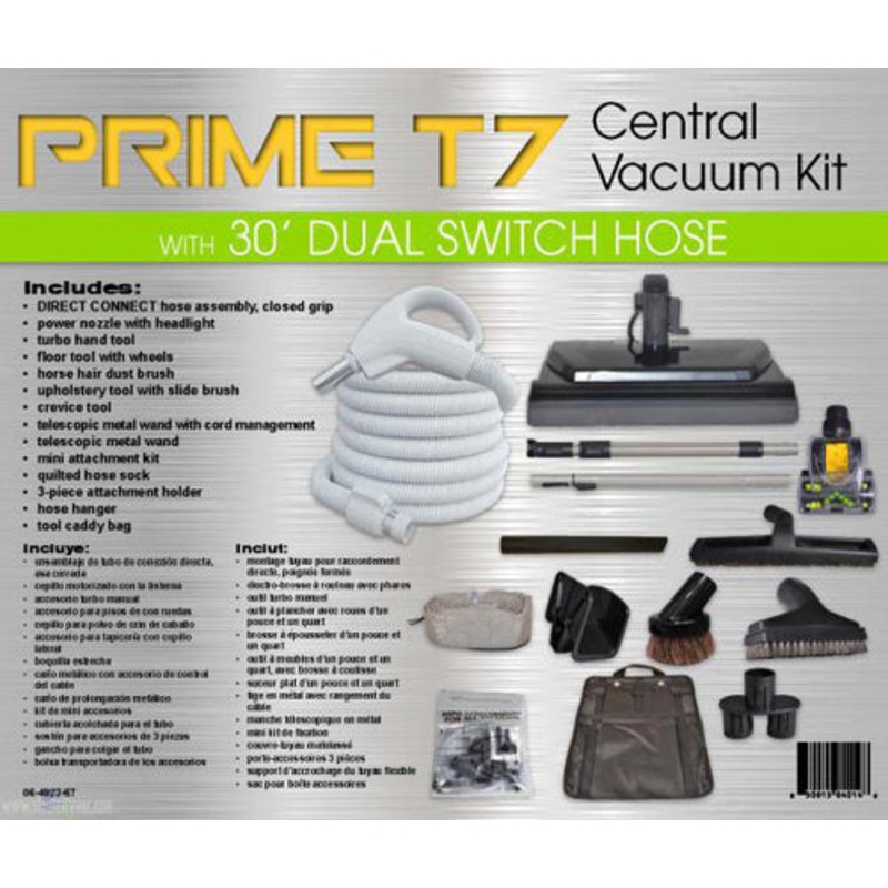 Titan Prime T7 Central Vacuum Kit 30ft Direct Connect
