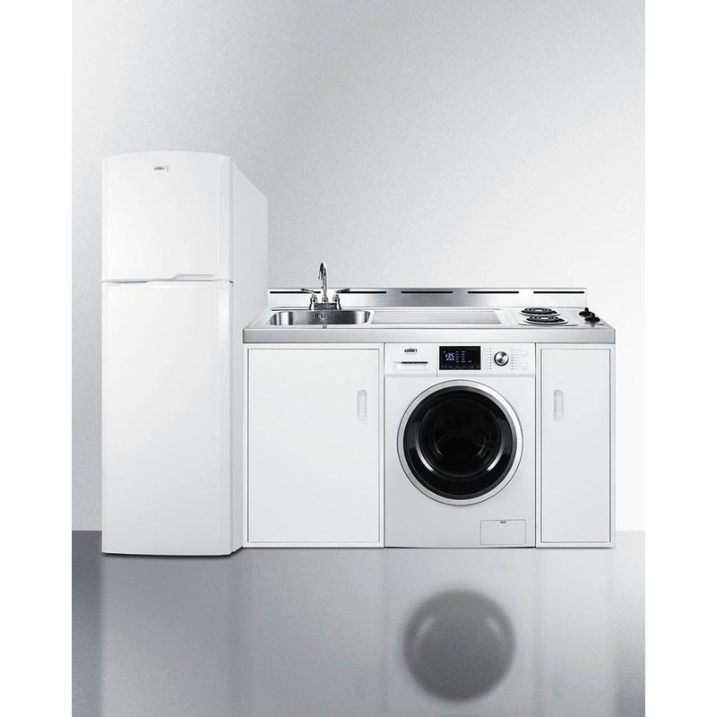 Summit ACKSPWD82 83″ Wide All-in-one Kitchenette With Washer/dryer Combo