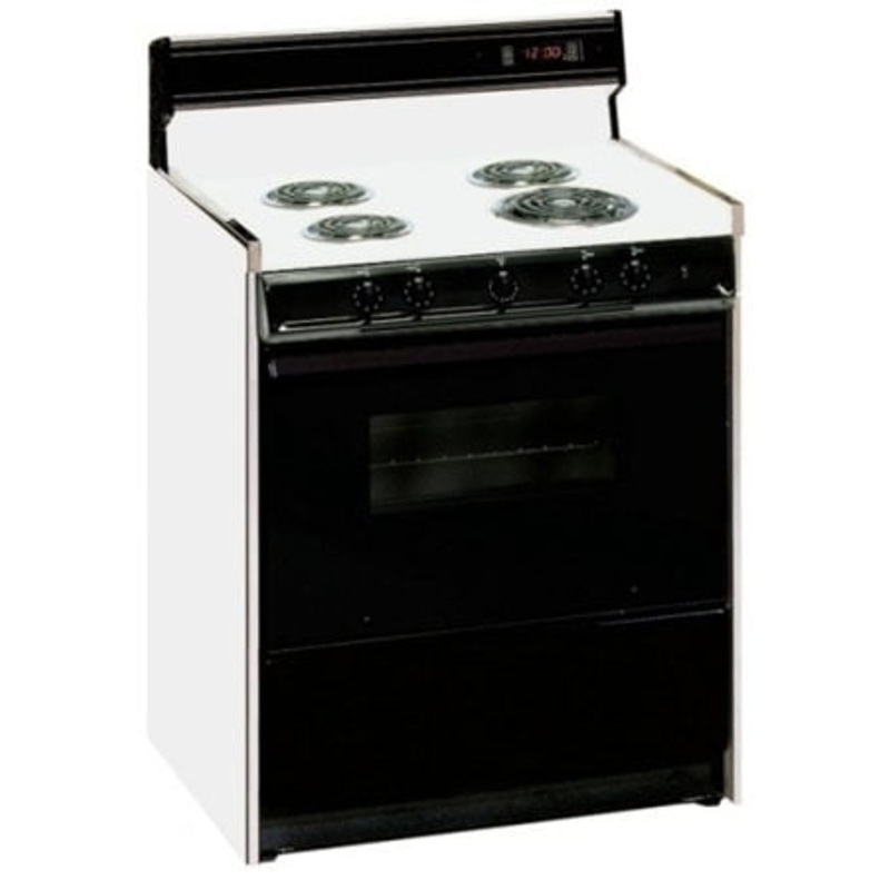 Summit SEM230CDK Deluxe Bisque 220V Electric Range In 30″ Width With Digital Clock/Timer, Black See-Through Glass Oven Door And Light