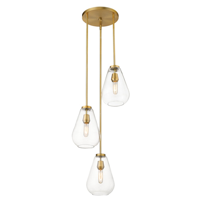 Apollonios 3 – Light Cluster Teardrop Pendant Mercury Row Finish: Olde Brass