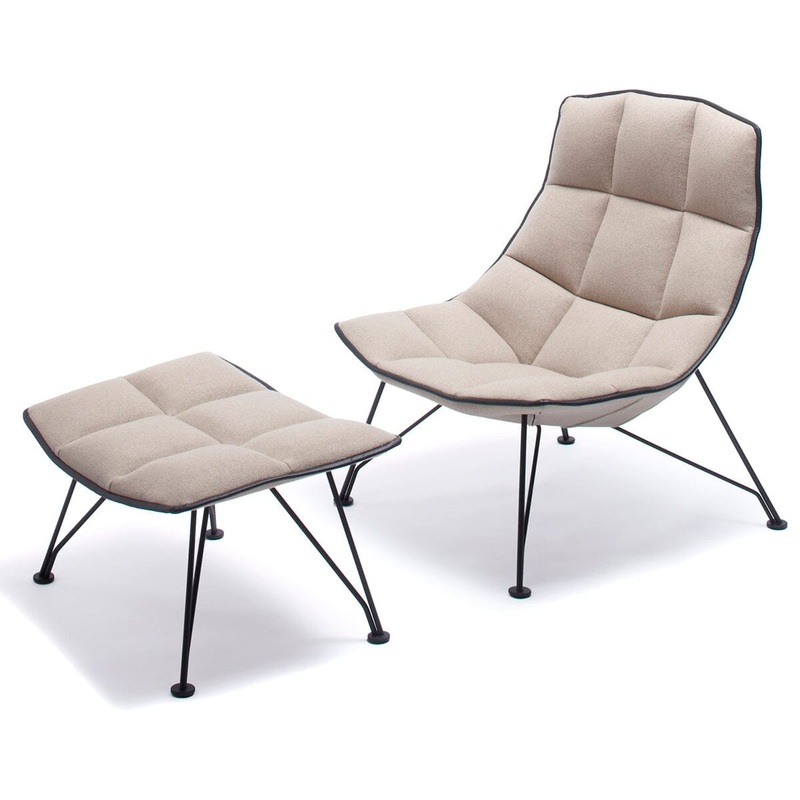 Jehs+Laub Wire Base Lounge Chair & Ottoman