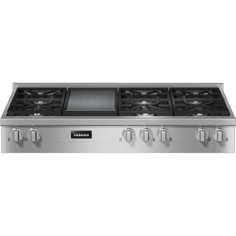 Miele KMR13563LPGD Kmr 1356-3Lp Gd Edst/Clst – 48-Inch Range Top With 6 Burners And Griddle Plate For Flexibility And High Performance