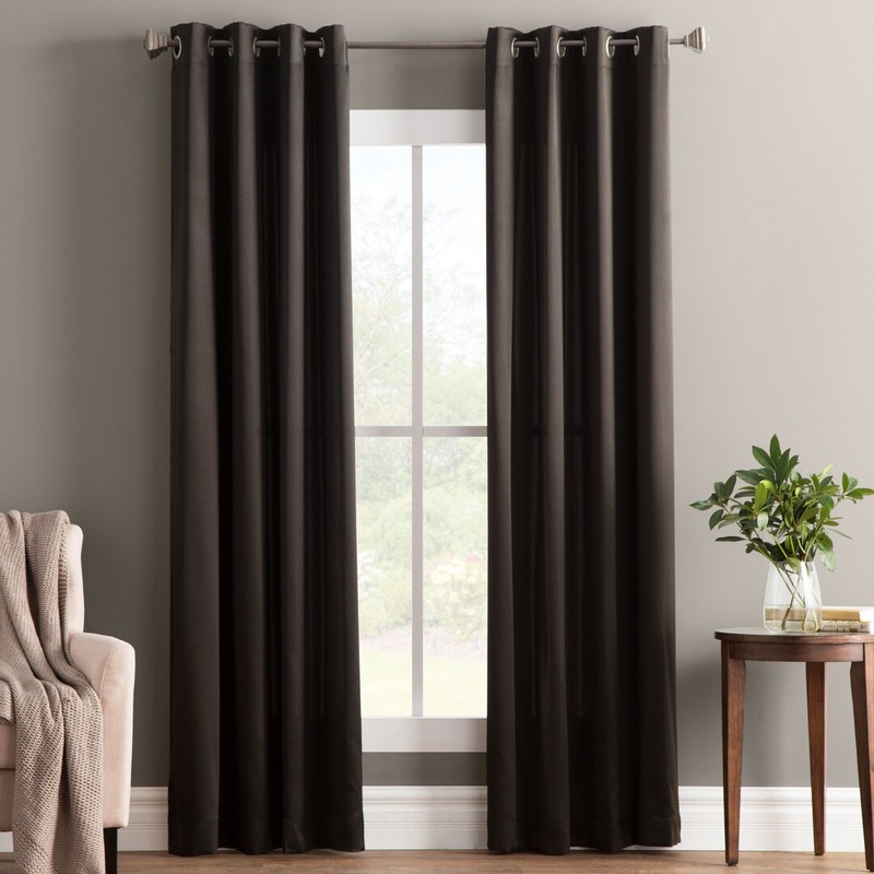 Wayfair Basics Room Darkening Grommet Curtain Panel Wayfair Basics Curtain Color: Black Size per Panel: 54″ W x 54″ L