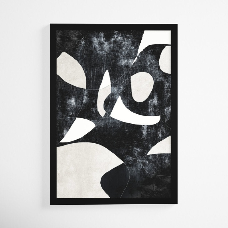 Abstract ‘All Of Me’ Geometric Wall Art Print Joss & Main Frame Color: Black Framed Size: 17″ H x 12″ W