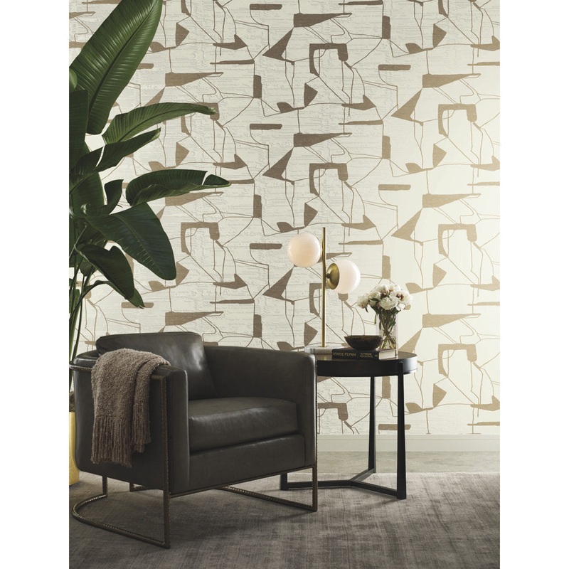 Alza 26.9′ L x 27″ W Wallpaper Roll AllModern Color: Cream/Gold