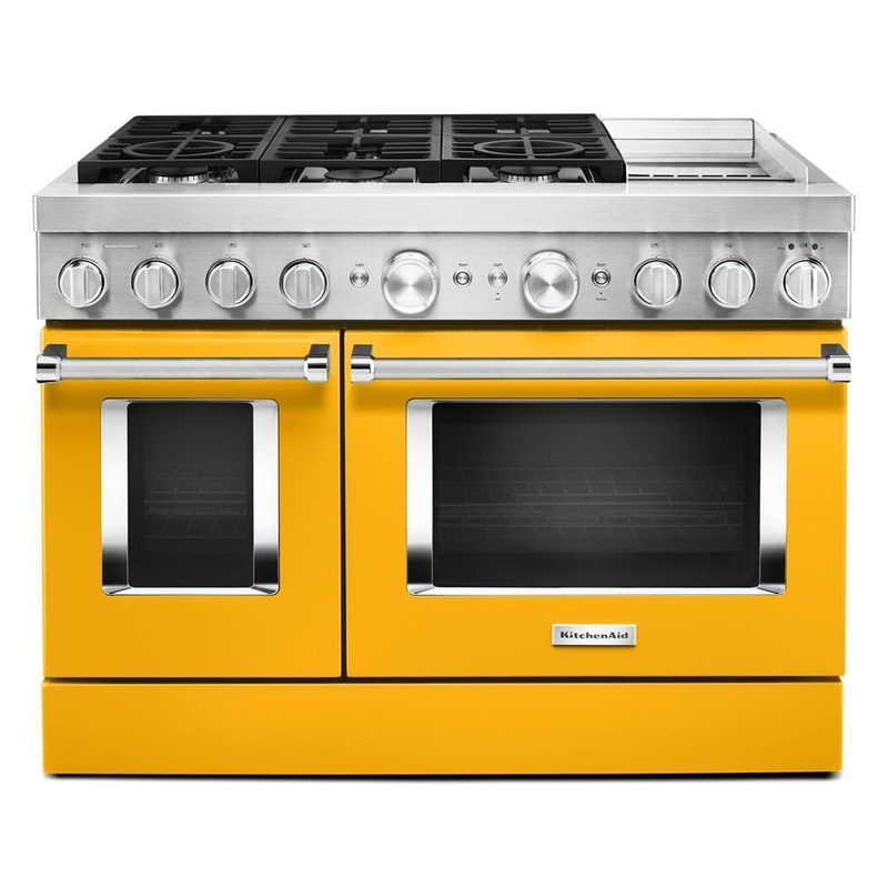 KFDC558JYP KitchenAid 48” Smart Commercial-Style Dual Fuel Range with Griddle