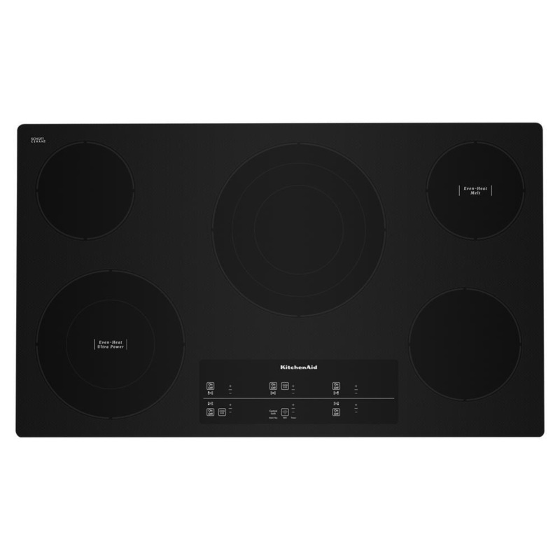 Kitchenaid KCES956KBL 36″ Electric Cooktop with 5 Elements and Touch-Activated Controls